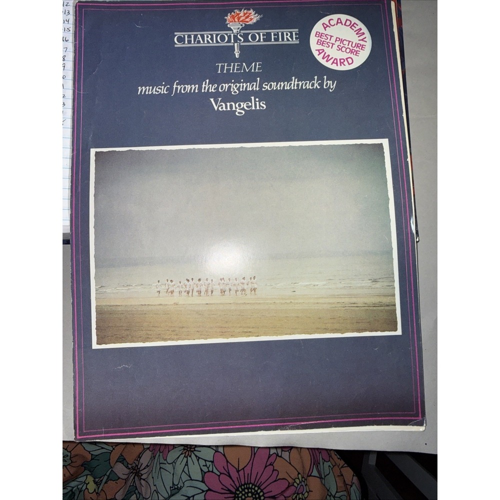 Vintage Vangelis Chariots of Fire Theme Sheet Music Warner Bros Soundtrack GU
